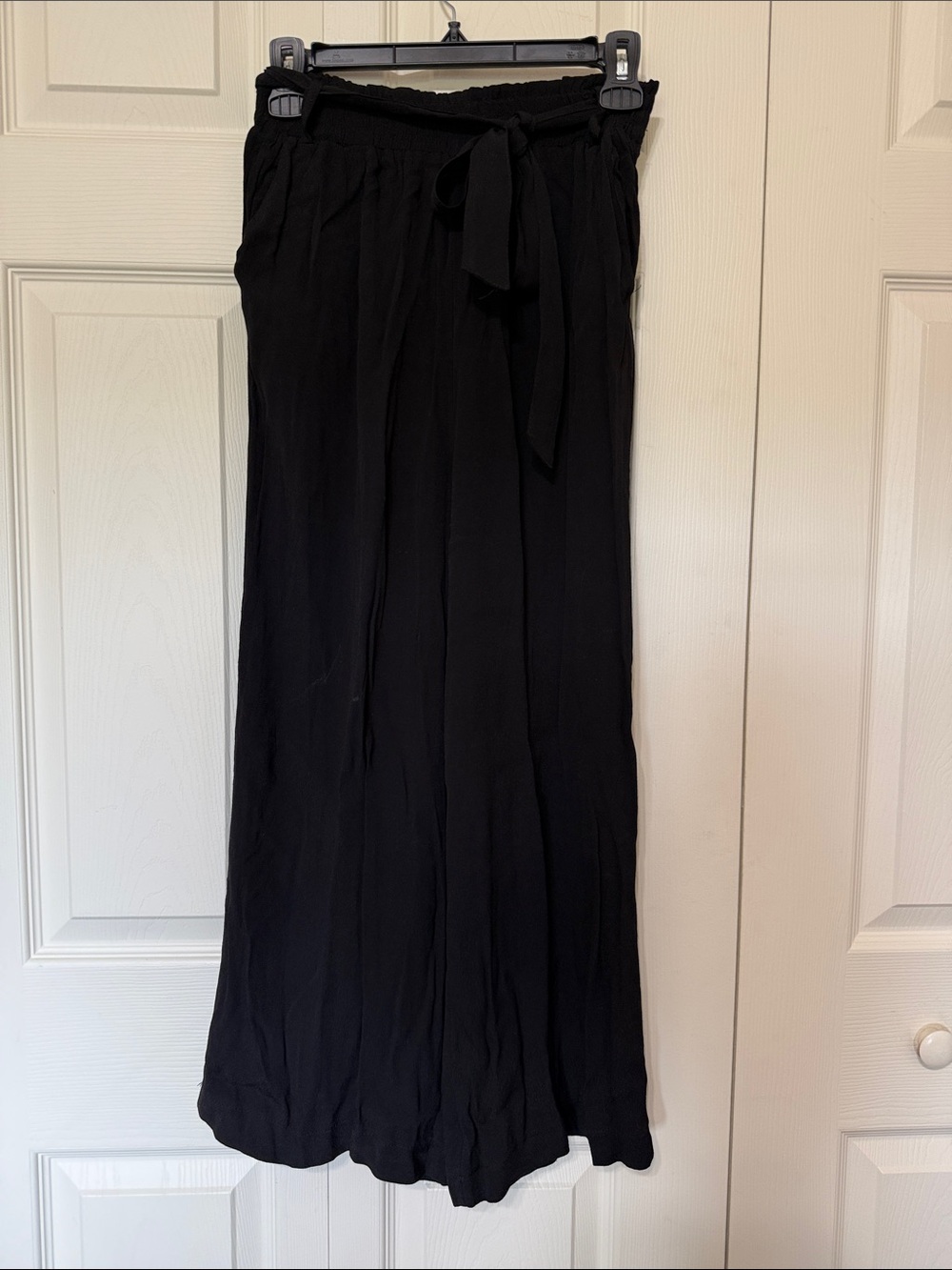 Classic Black Maxi Skirt with Tie-Waist